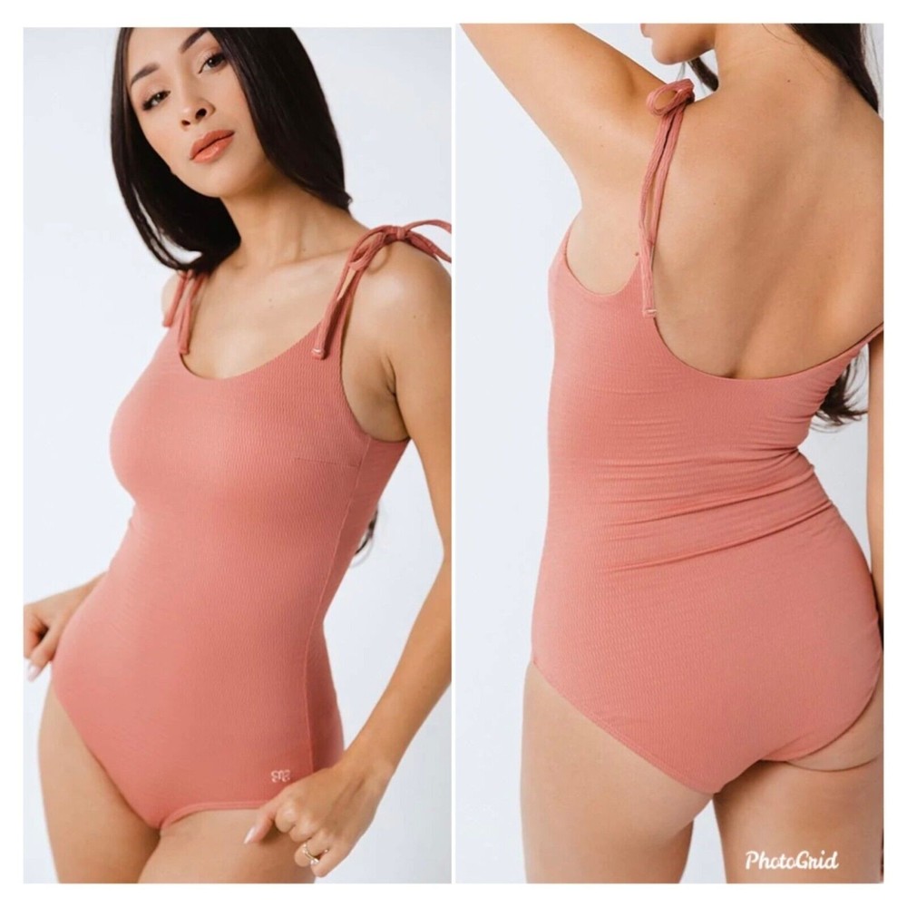 NWT ALBION The Kate Pink Spaghetti Strap Lined 45 UPF One Piece Swimsuit M